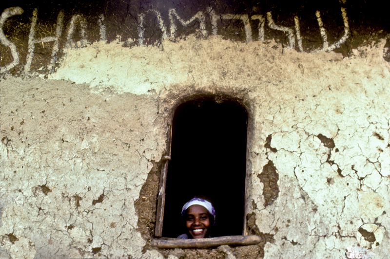 Shalom sign outside a young woman’s door, Gondar, Ethiopia